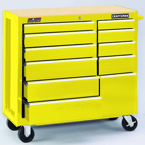 Craftsman 11 Drawer GRIPLATCH Cabinet- Yellow Best Price