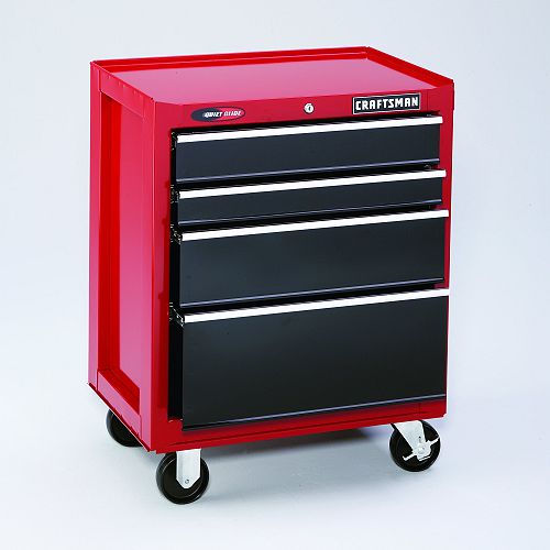 Craftsman 4 Drawer Quiet Glide Cabinet- Red/Black Best Price