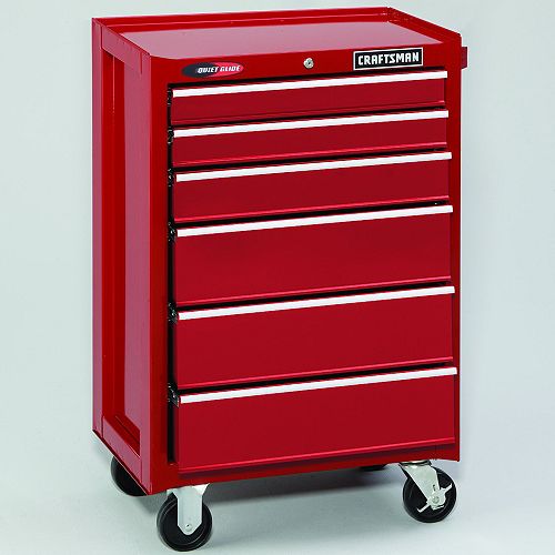 Craftsman 6 Drawer Quiet Glide Cabinet- Red Best Price