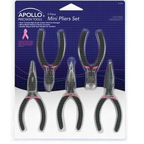 Apollo Pink 5 pc Mini Pliers Set - DT1930P