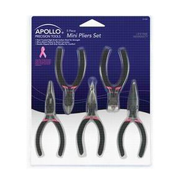Apollo Pink 5 pc Mini Pliers Set - DT1930P