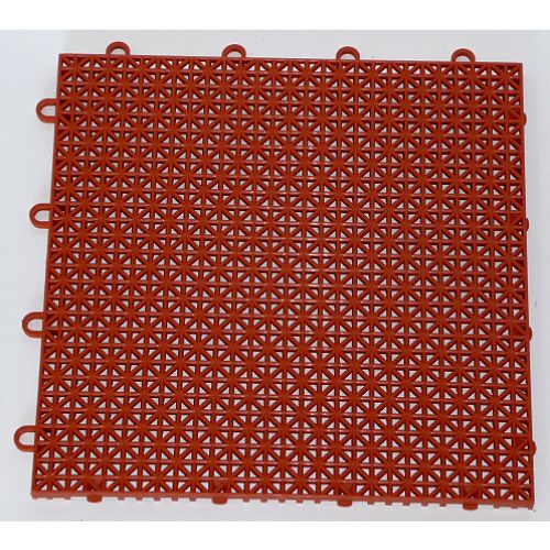 Connor Sport Court Motormat Burnt Orange Open Grid Drain Tile- 40 pk - DTTRC Best Price