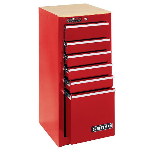 Craftsman 6 Drawer GRIPLATCH Side Cabinet- Red Best Price