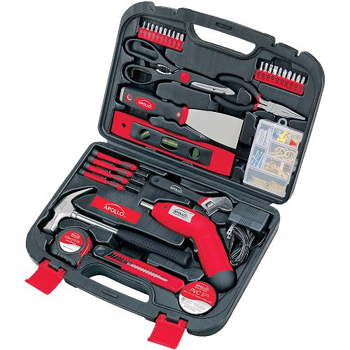 Apollo 135 pc Household Tool Set Red/Black - DT0773 Best Price