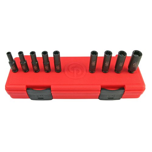 Chicago Pneumatic 1 4 in. Drive 9-pc. SAE Deep Impact Socket Set 