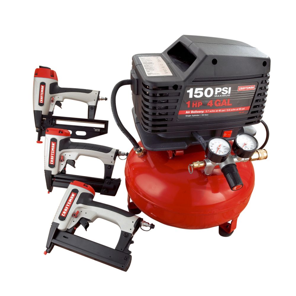Craftsman 4 Gal. Air Compressor with 3 pc. Nail Gun Set
