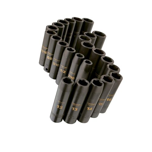 Craftsman 24 pc. Easy to Read Impact Socket Set, 6 pt. Deep, 1 2 in. Drive - 15356
