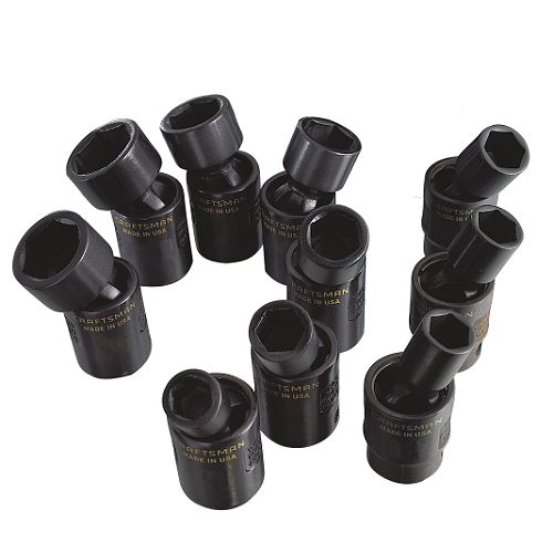 Craftsman 10 pc. Easy Read Swivel Impact Socket Set, 6 pt., 3 8 in. Drive - 15361