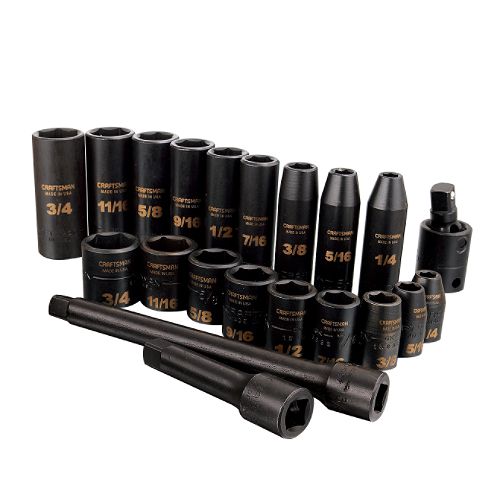 Craftsman 21 pc. Easy Read Impact Socket Set, 6 pt. Std. and Deep, 3 8 in. Dr. - 15380