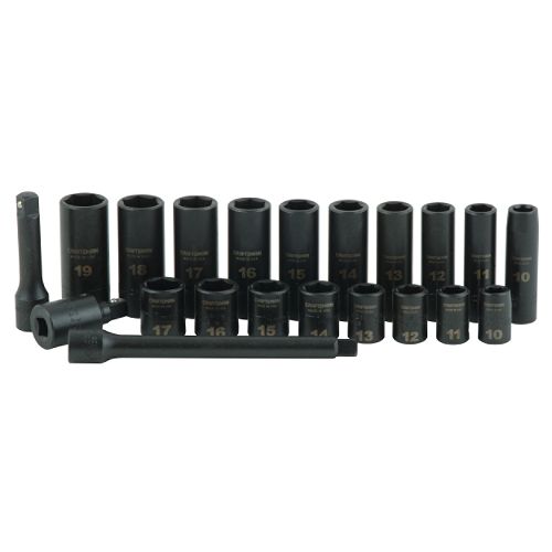 Craftsman 21 pc. Easy Read Impact Socket Set, 6 pt. Std. and Deep, 3 8 in. Dr.