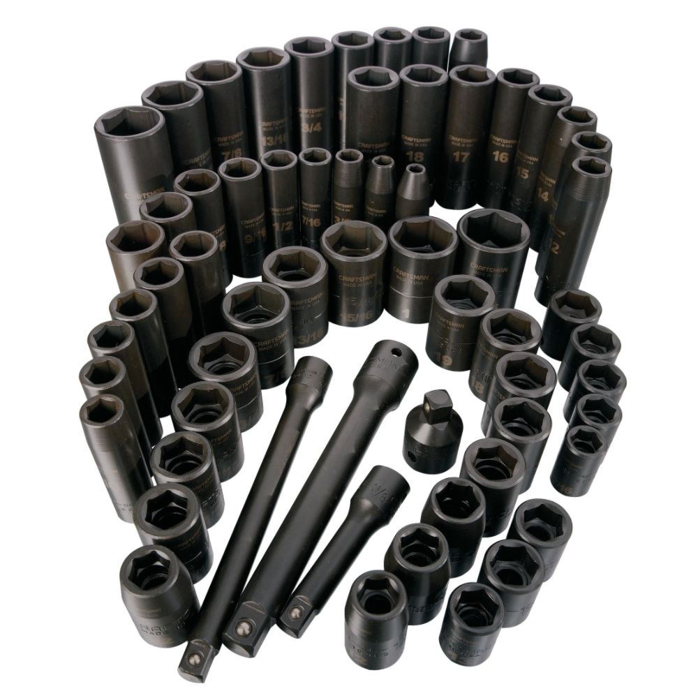 Craftsman 62 pc. Easy Read Impact Socket Set, 6 pt., 3/8 & 1/2 in. Dr.
