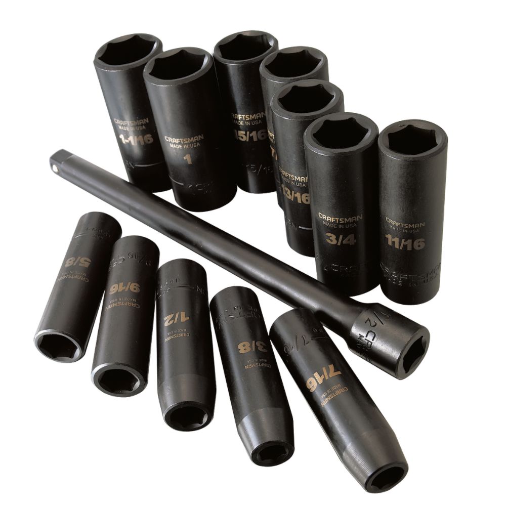 Craftsman 12 pc. Easy Read Impact Socket Set, 1/2 in. Dr. Bonus 10 in. Ext. Bar