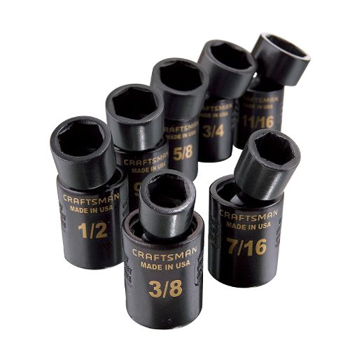Craftsman 7 pc. Standard Easy to Read Swivel Impact Socket Set, 6 pt. 3 8 in. Drive -...