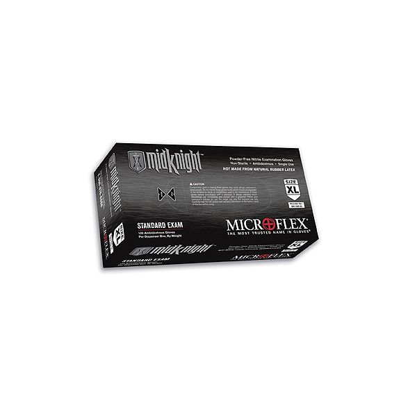 Micro Flex BLACK NITRILE POWDER FREE DISPOSABLE GLOVE - MFXMK296-L
