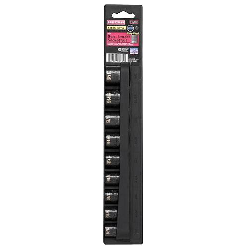 Craftsman 9 pc. Standard Easy to Read Impact Socket Set, 6 pt. 3 8 in. Drive - 15880