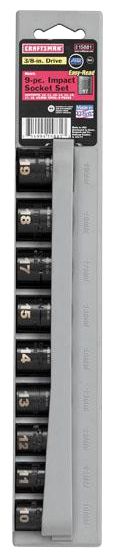 Craftsman 9 pc. Metric Easy to Read Impact Socket Set, 6 pt. 3/8 in. Drive