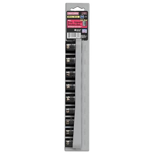 Craftsman 9 pc. Metric Easy to Read Impact Socket Set, 6 pt. 3 8 in. Drive - 15881