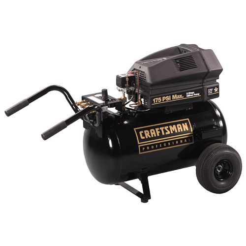 Craftsman Professional 20 gal. Air Compressor, 1.6 hp, Horizontal Tank, 2-Stage... 