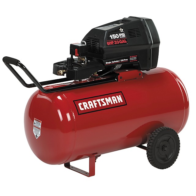  Free  Compressor on Craftsman 33 Gal  Air Compressor 2 Hp  Horizontal Tank  Oil Free Pump