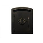Qualarc Manchester Non-Locking Column Mount Mailbox w/Decorative Scroll Door in Bronze
