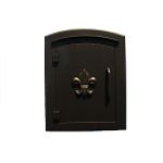 Qualarc Manchester Non-Locking Column Mounted Mailbox w/Decorative Fleur De Lis Door in Bronze