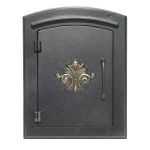 Qualarc Manchester Non-Locking Column Mount Mailbox w/Decorative Scroll Door in Black