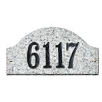 Qualarc Ridgecrest Arch Granite Address Plaque in White Granite Natural