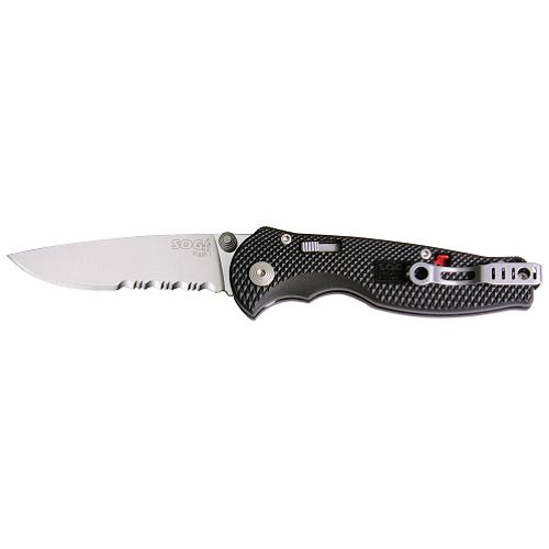 Sog Flash I 2.5 Knife  1/2 Serrated  Satin - FSA-97 Best Price