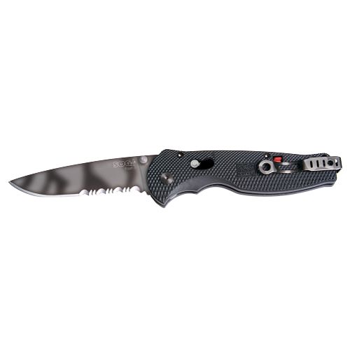 Sog Flash II 3.5 Knife  1/2 Serrated  Tiger Stripe - FSA-5 Best Price
