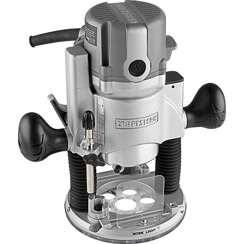 Craftsman 9.5 Amp 1-3 4 HP Plunge Base Router with Soft Start and LED Worklights - 17540