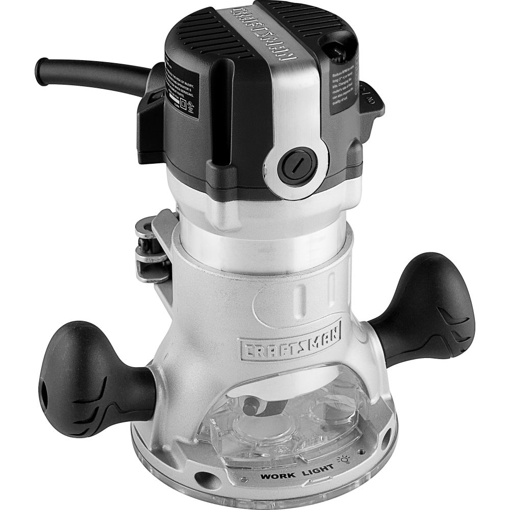 Craftsman 2 hp Soft Start Fixed Base Router with Electronic Feedback Control, 11 amp