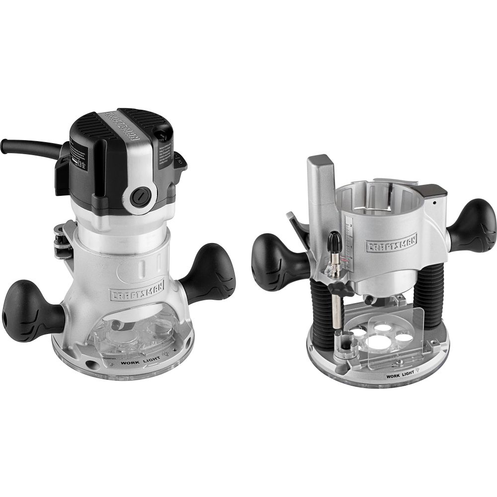 Craftsman 2 hp Soft Start Fixed and Plunge Base Router w/Electronic Feedback, 11 amp