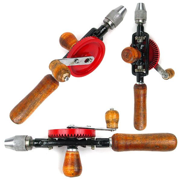 Trademark Antique-like Manual Hand Drill - uses 1/4 bits - Gear