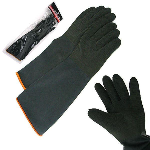 Trademark Heavy Black Rubber Crinkle Gloves - 75-9918