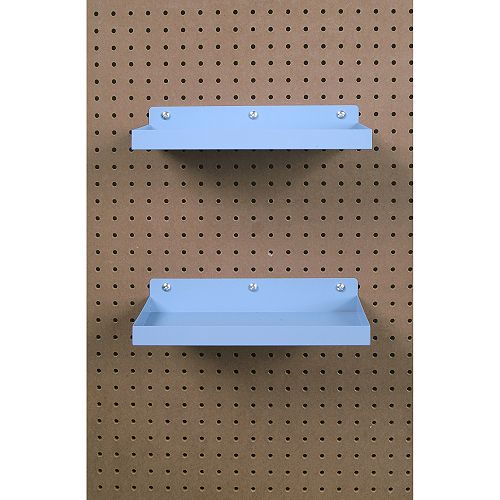 DuraHook Two steel locking pegboard shelves for storing cans  bottles  and supplies - 76126-2 Best Price