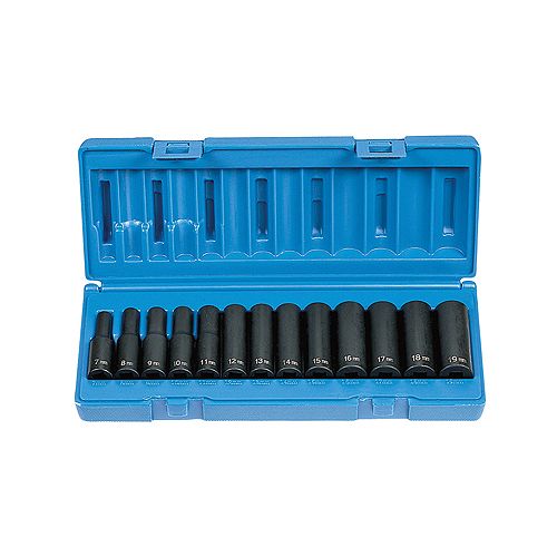 Grey Pneumatic 13 Piece 3/8 Drive Deep Metric Impact Socket Set - GRE1213MD Best Price
