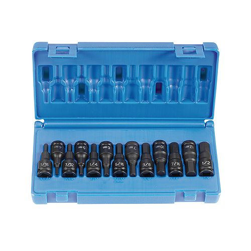 Grey Pneumatic 13 Piece 3/8 Drive Fractional and Metric Hex Driver Impact Socket Set - GRE1298HC Best Price