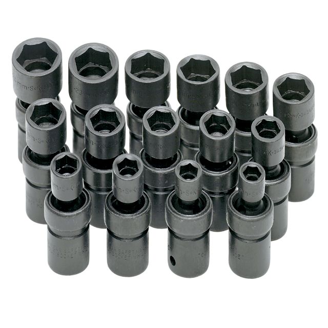 SK 15 pc. 6 pt. Swivel Impact Socket Set, Metric