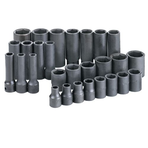 SK 28 pc. 6 pt. Impact Socket Set, Standard and Deep, SAE