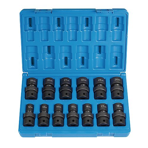 Grey Pneumatic 13 Piece 1/2 Drive Metric Universal Impact Socket Set - GRE1313UM Best Price