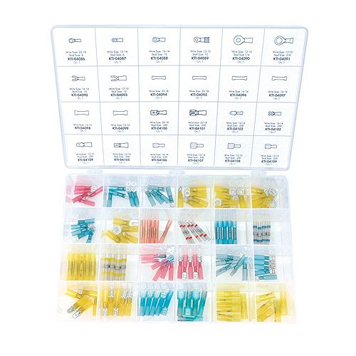 K Tool International 120 Piece Large Shrink Tube Terminal Kit - KTI00038 Best Price
