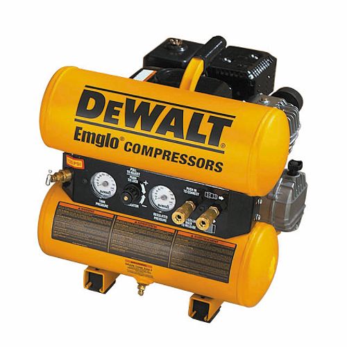 DeWalt 4 gal. Compressor, 4 hp, Gas Twin Stack Tank 
