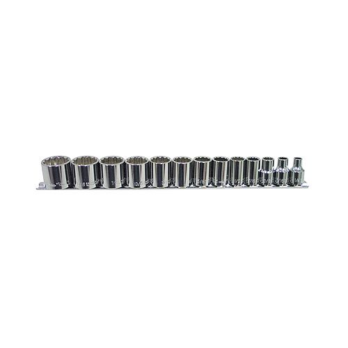 K Tool International 13 Piece 3/8 Drive 12 Point Shallow SAE Socket Set - KTI22501 Best Price