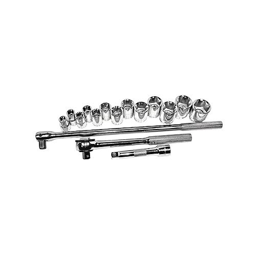 K Tool International 16 Piece 1/2 Drive 6 Point SAE Shallow Socket Set - KTI23000 Best Price