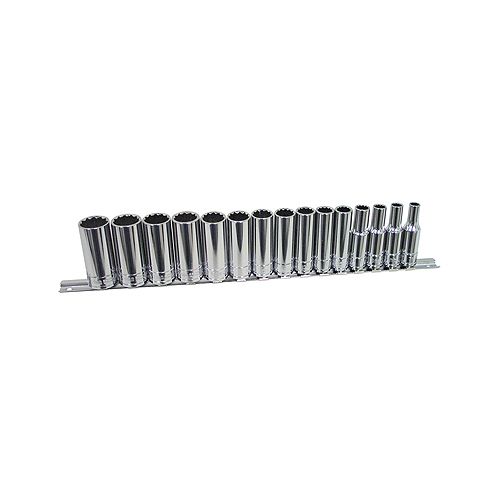 K Tool International 15 Piece 3/8 Drive 12 Point Deep Metric Socket Set - KTI27401 Best Price