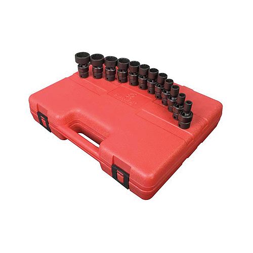 Sunex 12 Piece 3/8 Drive 12 Point SAE Universal Impact Socket Set - SUN3690 Best Price