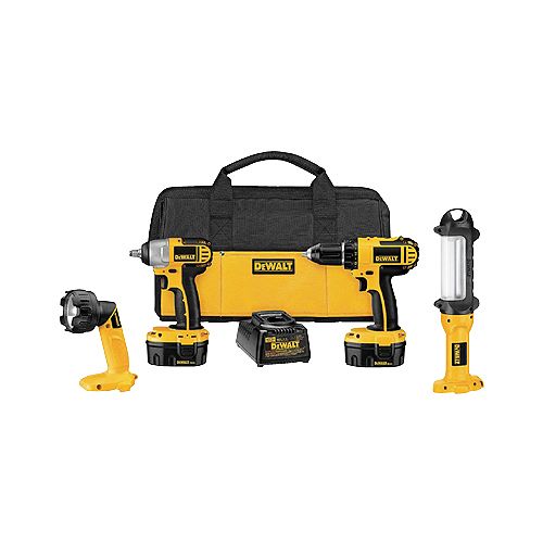 Dewalt Tools 14.4 Volt Compact 4 Piece Automotive Tool Combo Kit - DWTDCK413C