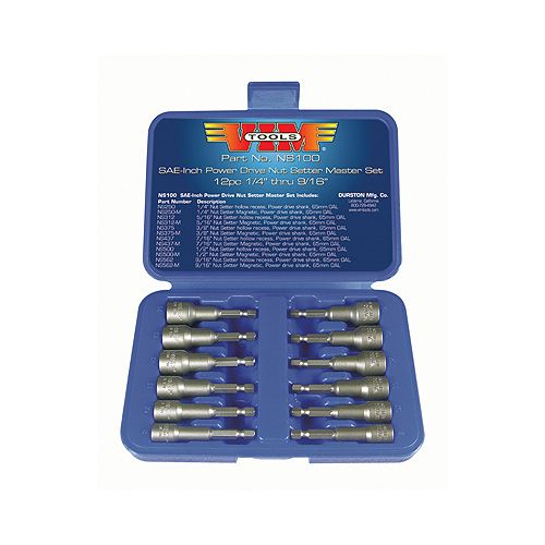 Vim Products 12 Piece SAE Power Drive Nut Setter Set with Magnetic and Hollow Point Drivers - VIMNS100 Best Price