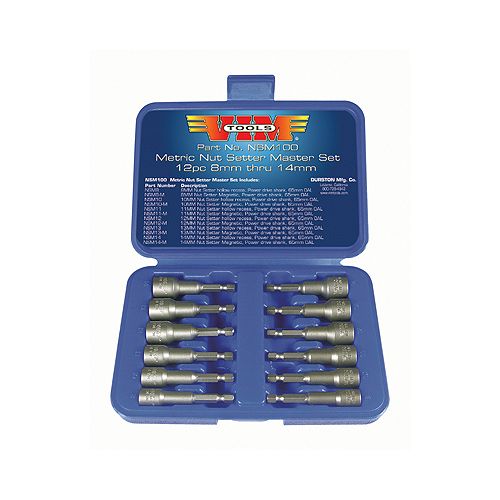 Vim Products 12 Piece Metric Power Drive Nut Setter Set with Magnetic and Hollow Point Drivers - VIMNSM100 Best Price