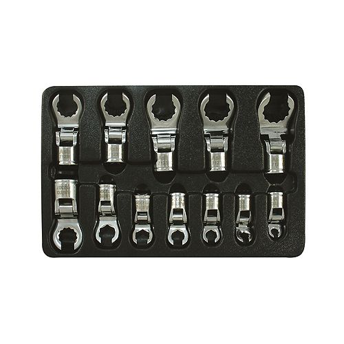 Astro Pneumatic 12 Piece 3/8 Drive 6 Point and 12 Point SAE Offset Flexible Crowfoot Wrench Set - AST7123 Best Price
